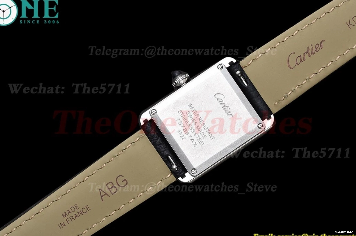 On dial Tank Quartz K11F White Must Strap Black Small 0430